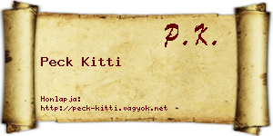 Peck Kitti névjegykártya